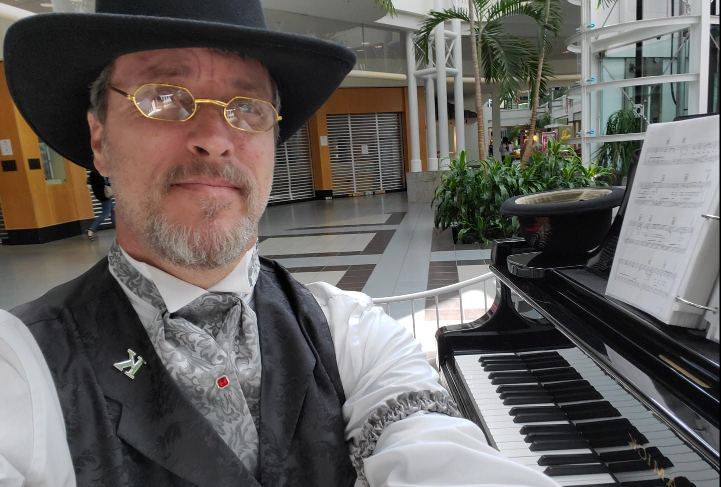 Ken Poland at music city mall piano