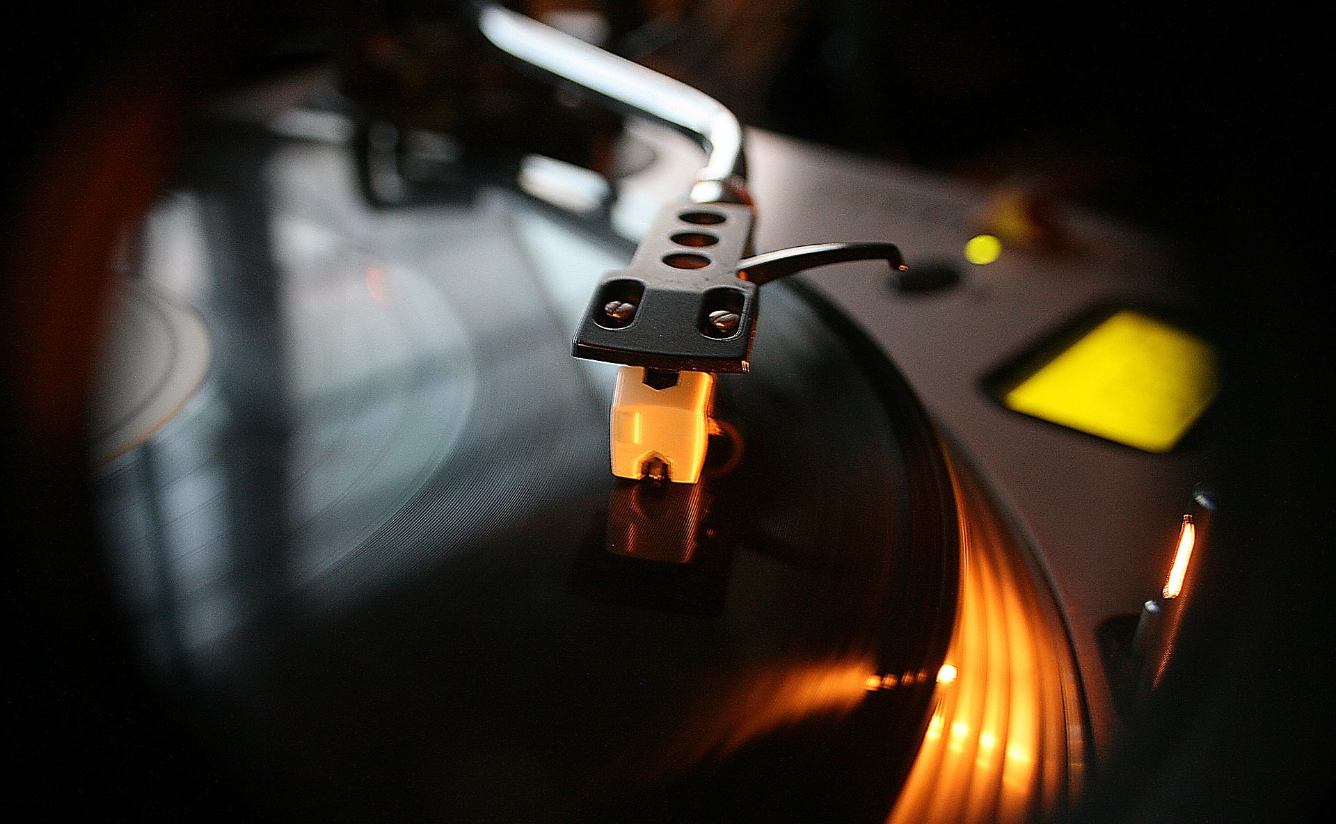 Record player close up shot