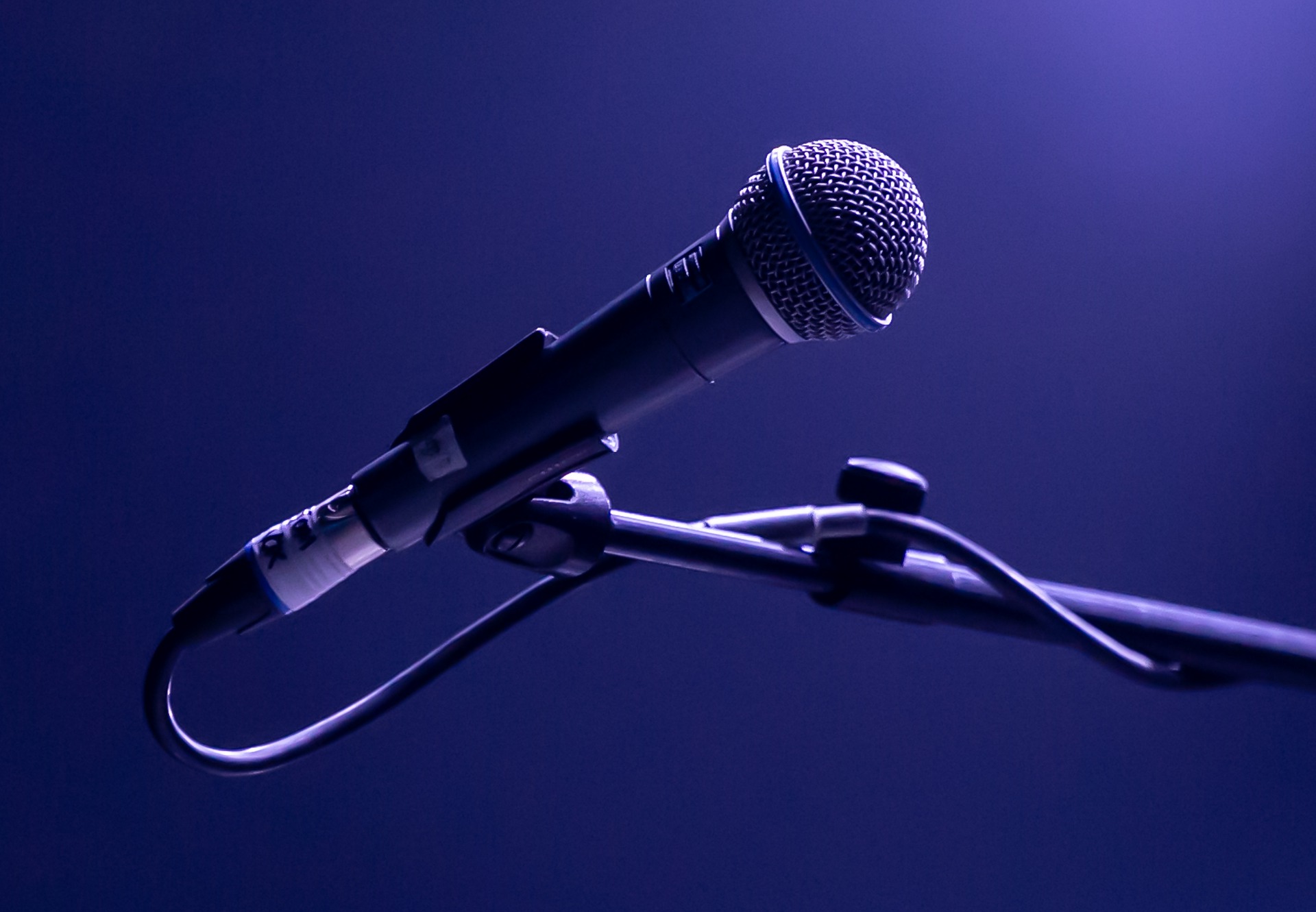 open microphone close up shot