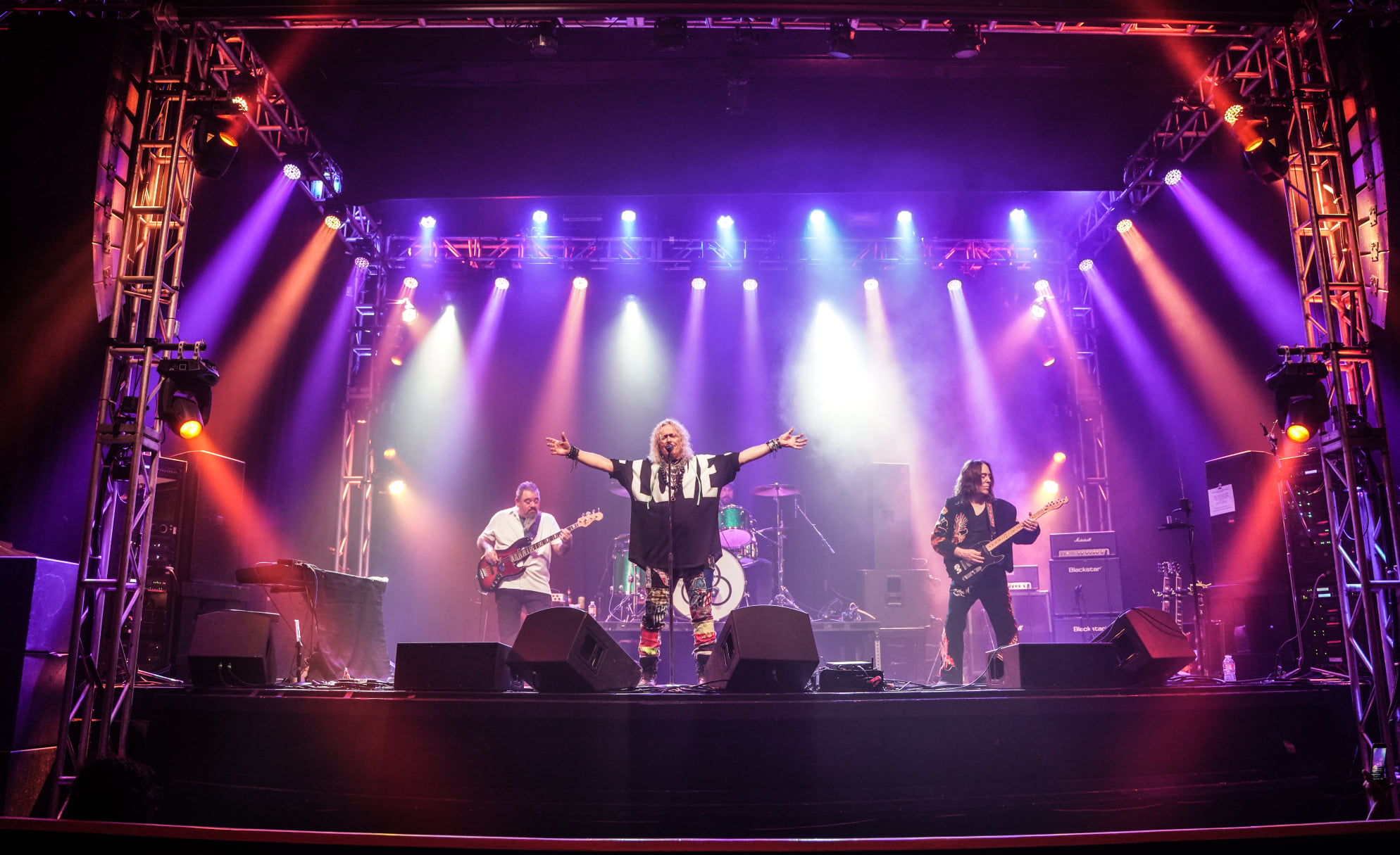 Rock band on large stage