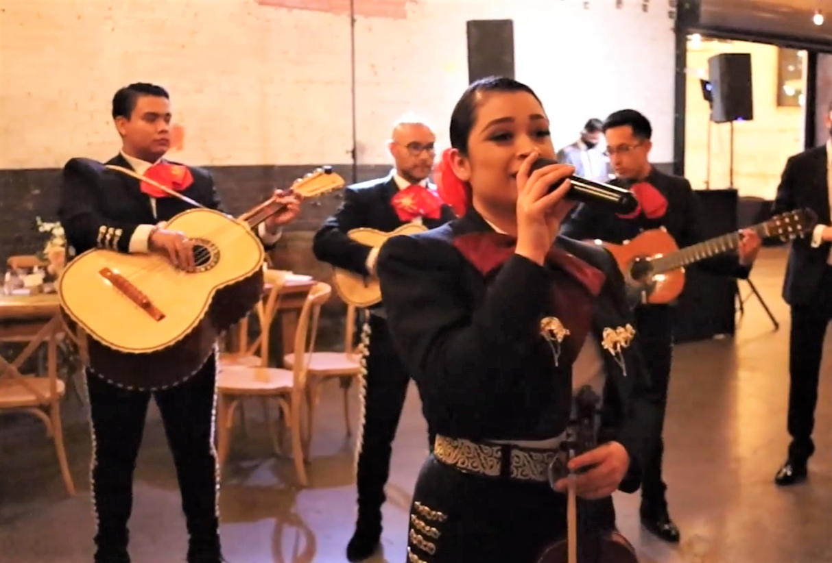 Mariachi band performing at indoor event