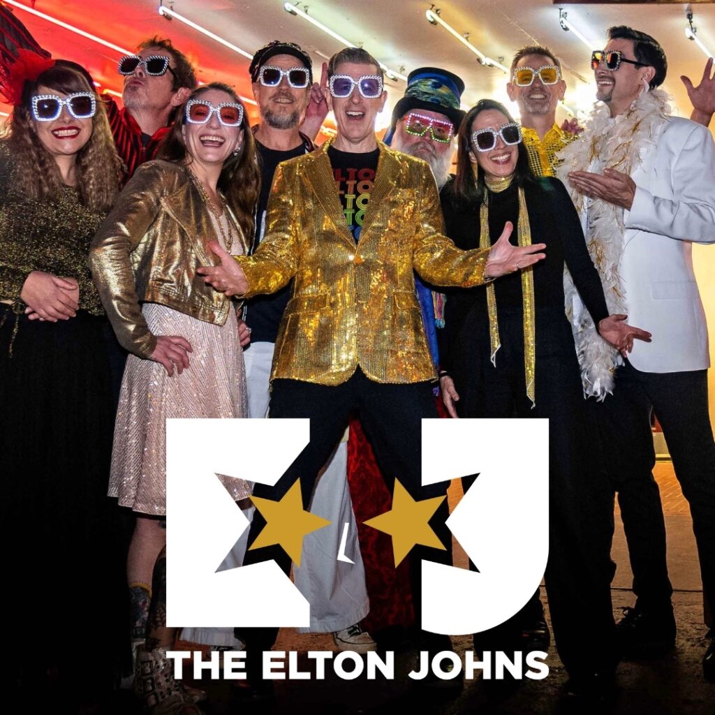 representation of Sounds of Lewisville: The Elton Johns at Wayne Ferguson Plaza
